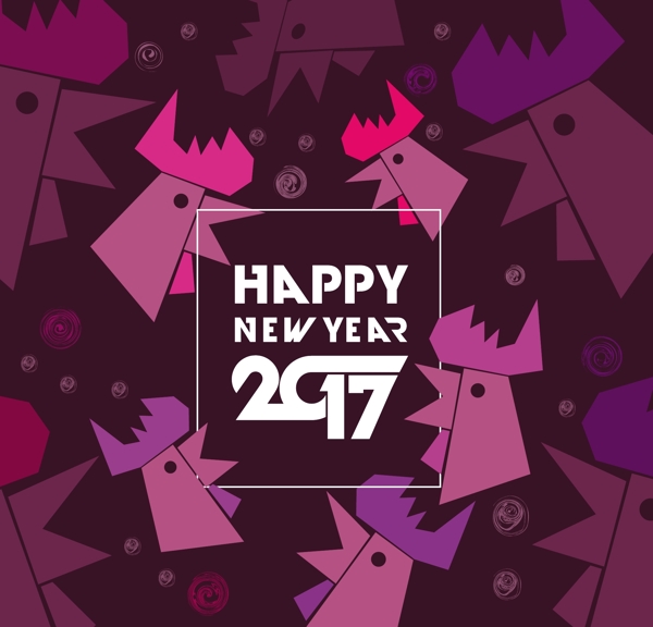 2017雞年新年海報(bào)設(shè)計(jì)元素