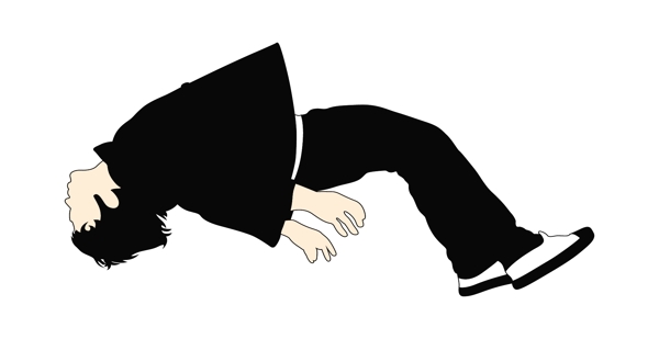 摔倒的男孩的形狀