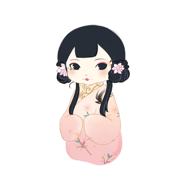可愛古風少女可商用元素