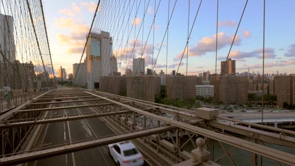 纽约布鲁克林大桥日落