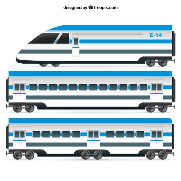 蓝色火车车头和车厢