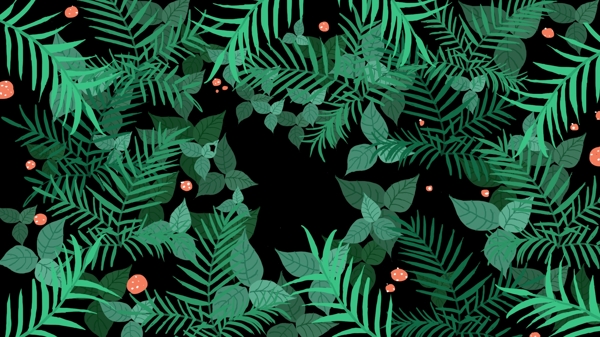 小清新夏天綠植葉子背景設(shè)計