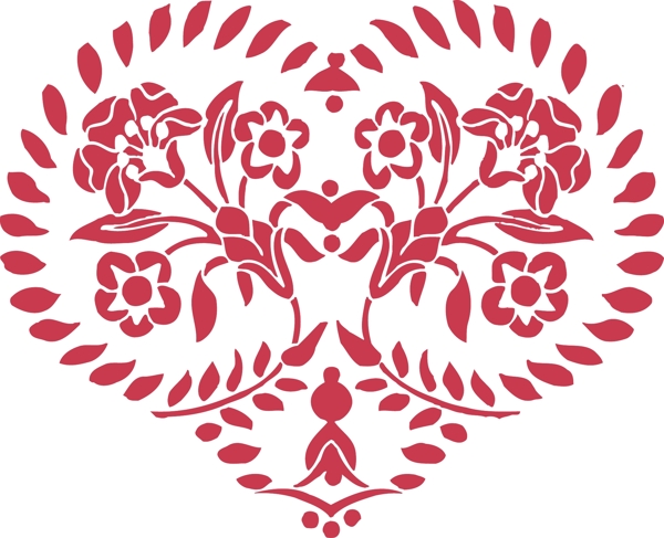 印花矢量圖花紅色花紋抽象免費(fèi)素材