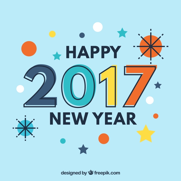 2017孟菲斯風(fēng)格新年快樂背景