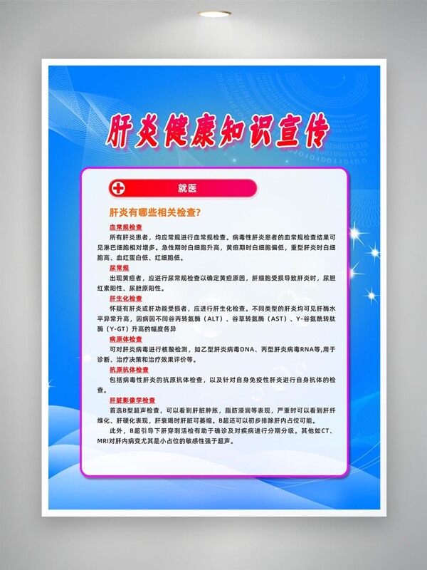 肝炎相關(guān)檢查科普知識海報