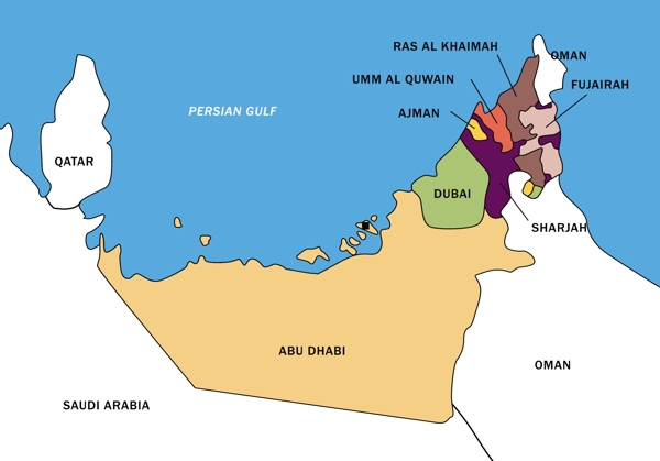阿联酋地图矢量边界