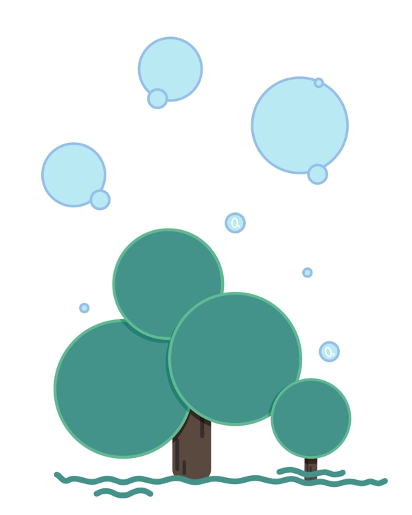 绿色树木装饰插图