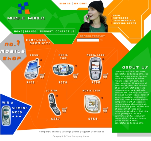 欧美手机代理商网页模板