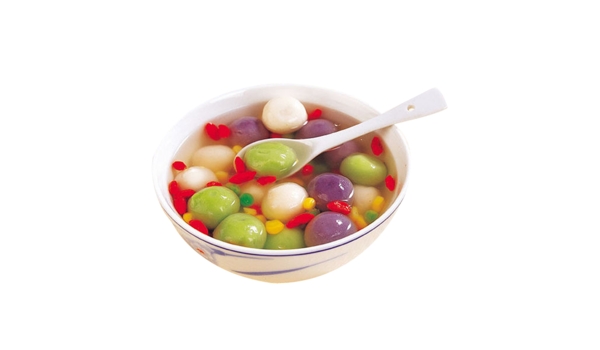 汤圆食物勺子枸杞玉米美味餐饮元素素材
