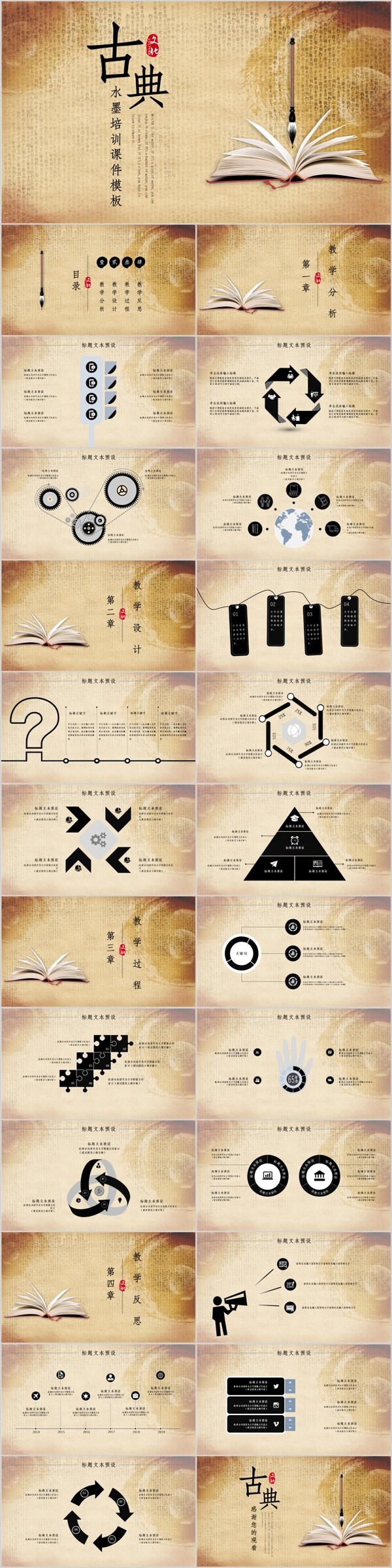 314古典水墨培训课件PPT模板