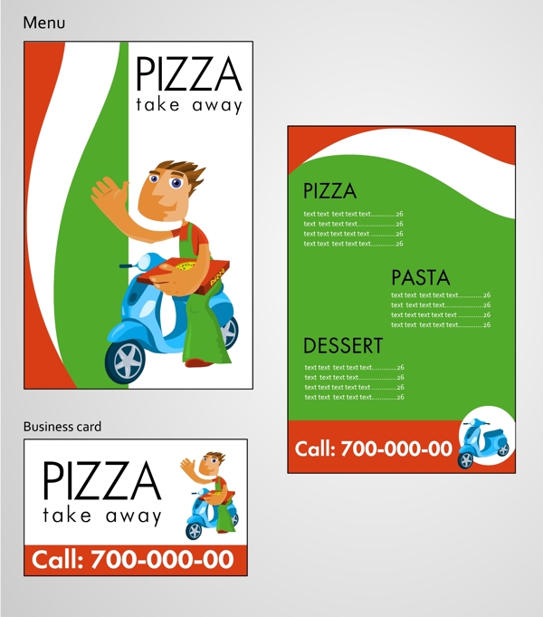 Pizza店广告宣传单模板矢量素材