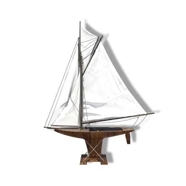 创意木制帆船摆件