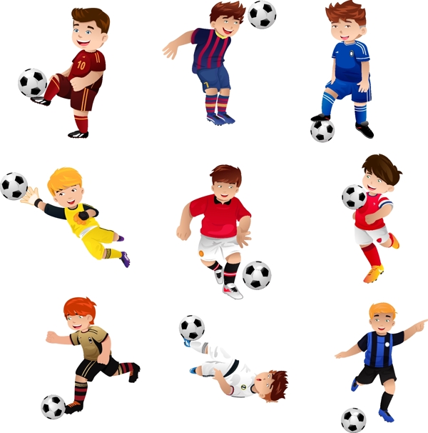儿童踢足球