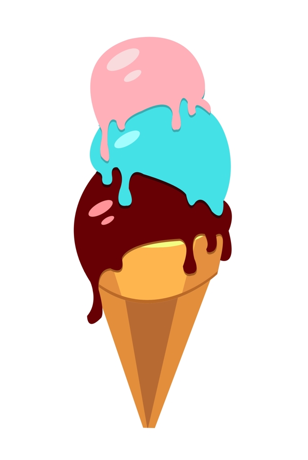 三色球冰淇淋