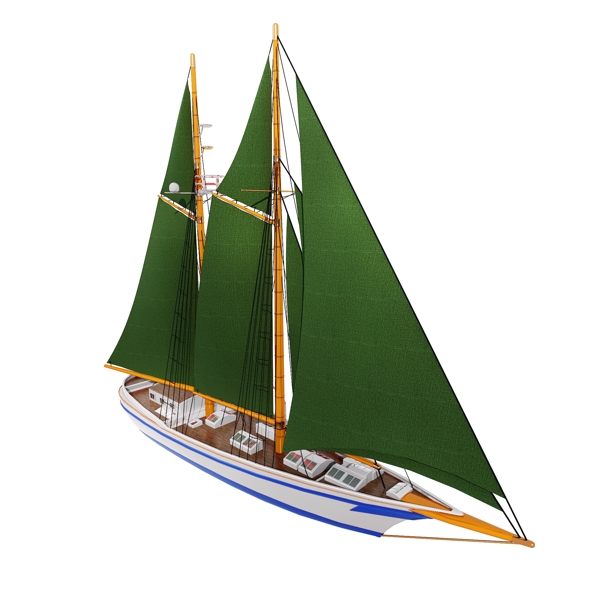 立体帆船png图