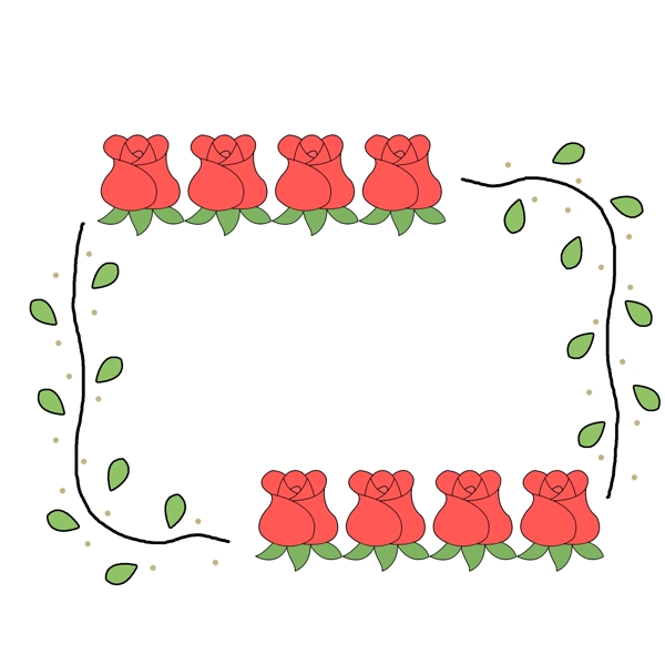 简约创意可爱玫瑰花框