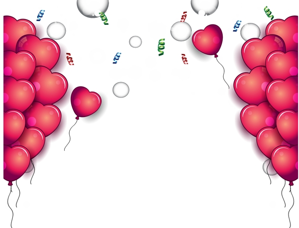 手绘心形气球元素
