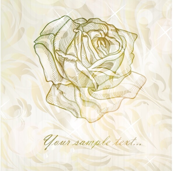 矢量淡彩玫瑰手绘图片