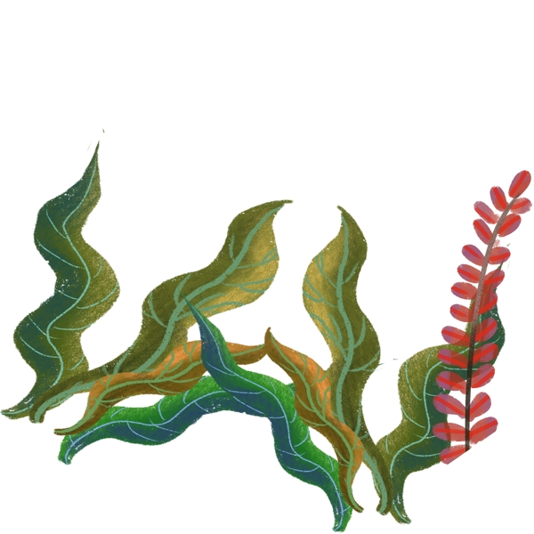 植物绿叶装饰图案