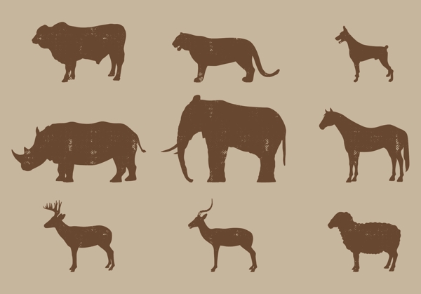 扁平非洲动物图标