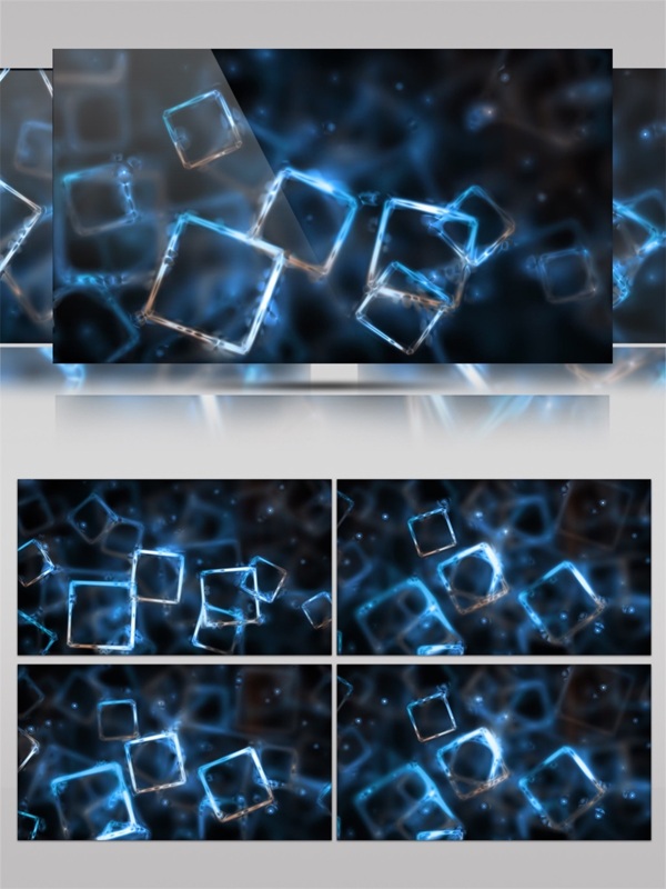 冰蓝水晶方块高清视频素材