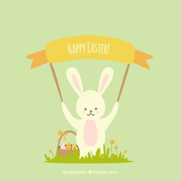 复活节兔子的背景和标志