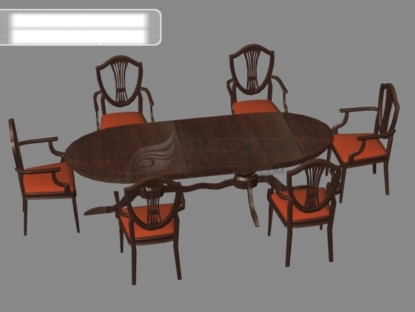 3d欧式桌椅组合