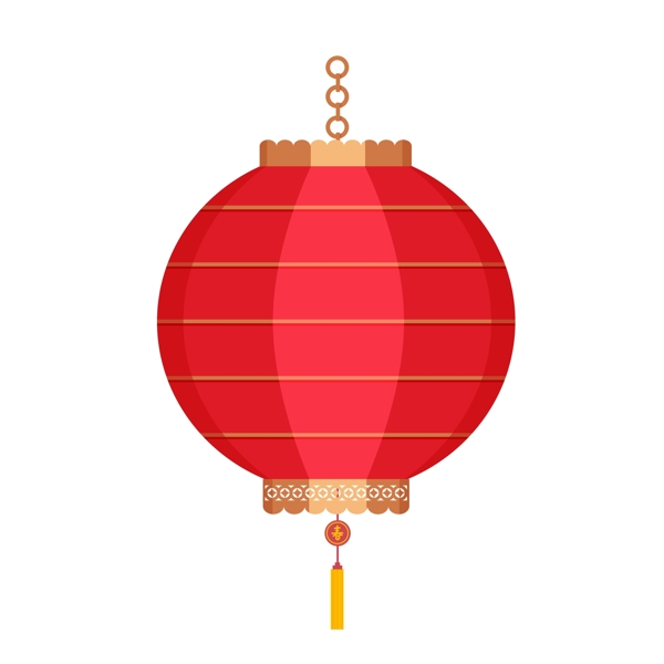 中国风喜庆过年春节红灯笼扁平矢量素材