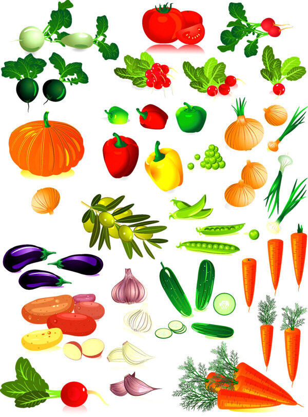 手绘蔬菜卡通图案