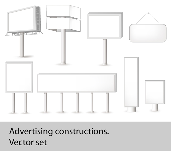 户外广告牌的模板向量类型的变化
