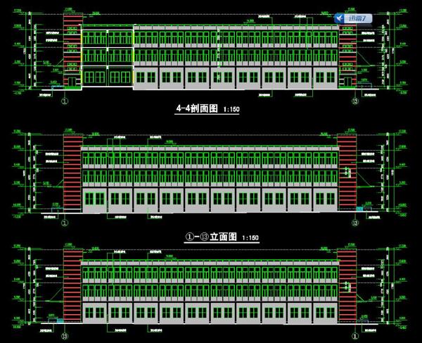 B1B2型厂房立剖面