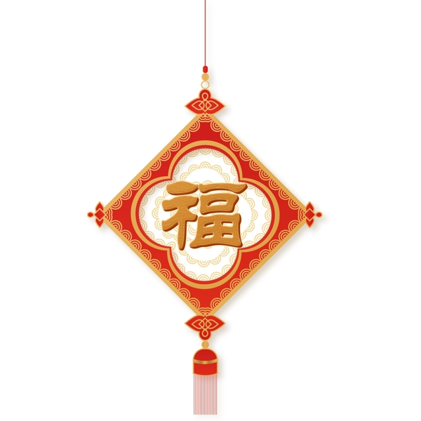 中国风福字中国结元素设计