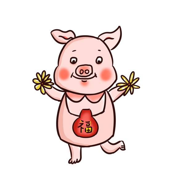 动物猪拟人猪2019猪年形象卡通元素