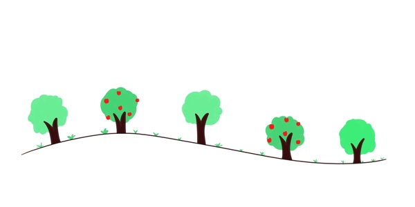 植物大树分割线插画