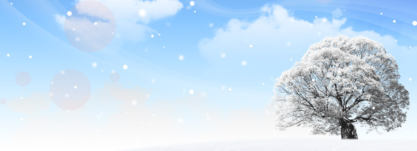 冬季羽绒服雪景清新唯美背景banner