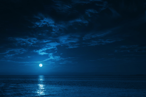 美丽大海月夜风景图片
