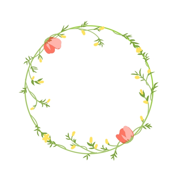 花朵婚礼边框插画