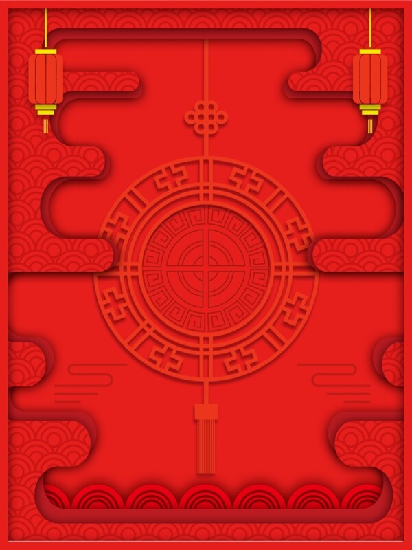 全原创中国风喜庆红色节日背景素材