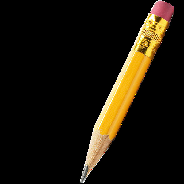 削短的黄色铅笔免抠png透明素材