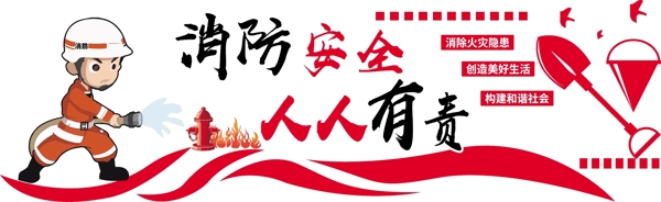 微立体党建红色消防安全知识文化墙5