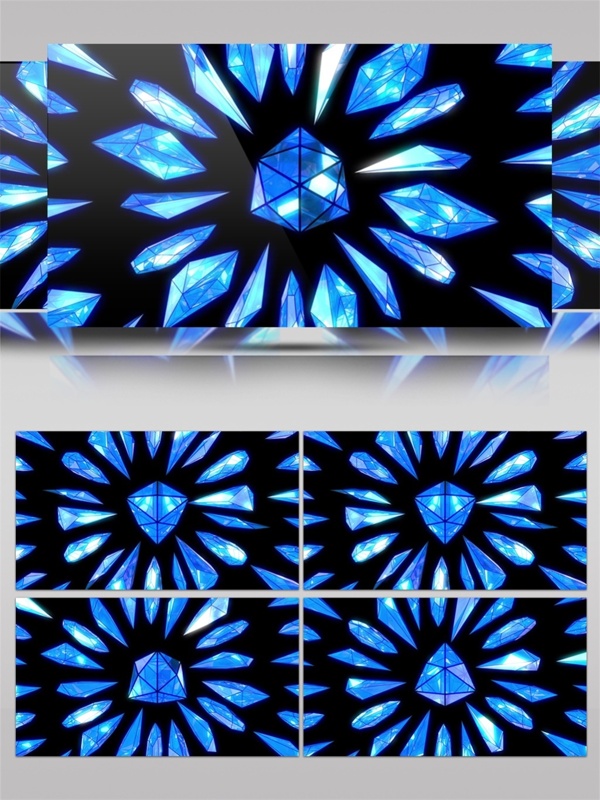 蓝色光束水晶视频素材