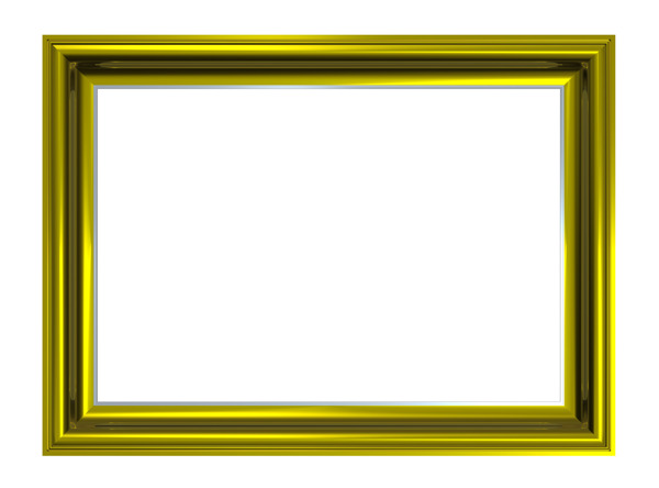闪亮的黄金矩形框的孤立在白色背景