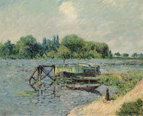 GustaveLoiseauLaunPlaceontheSeineatHerblay1906画家风景画静物油画建筑油画装饰画