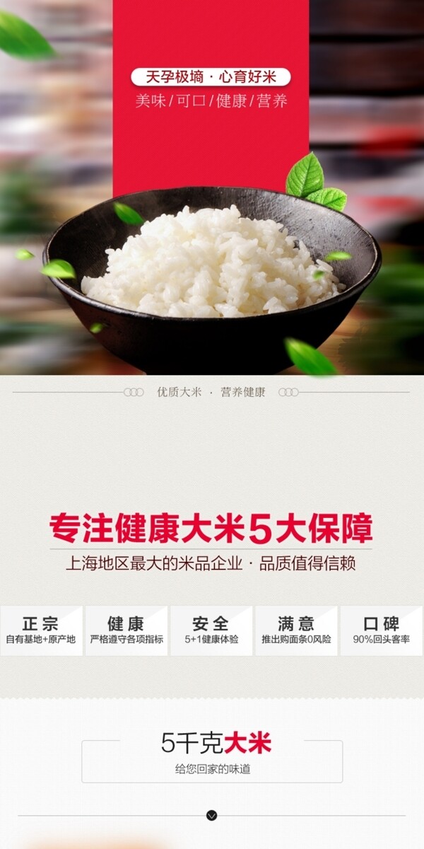 中国风食品大米浅色背景淘宝详情页