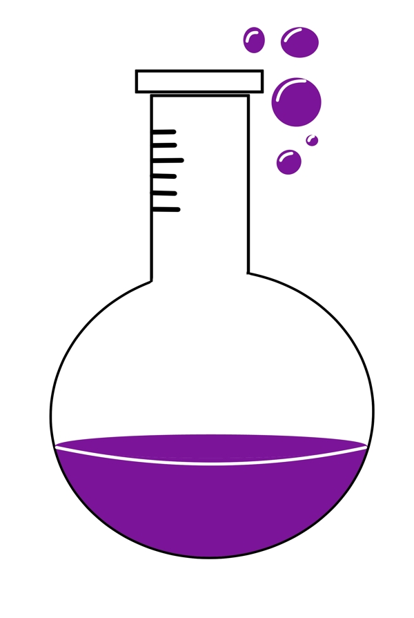 圆底烧瓶和紫色液体