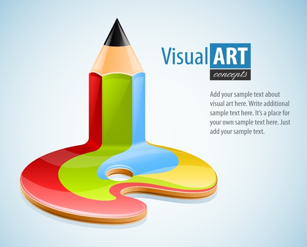 矢量彩色涂料铅笔图片