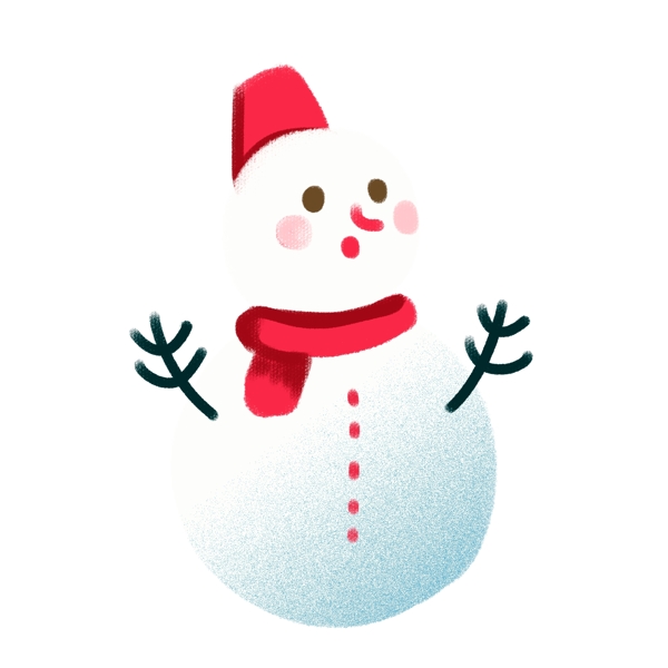 清新冬日雪人元素卡通设计