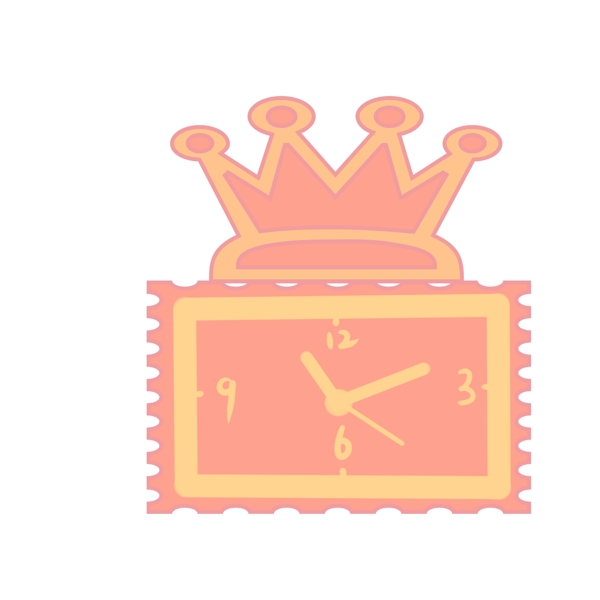 可爱黄色皇冠时钟