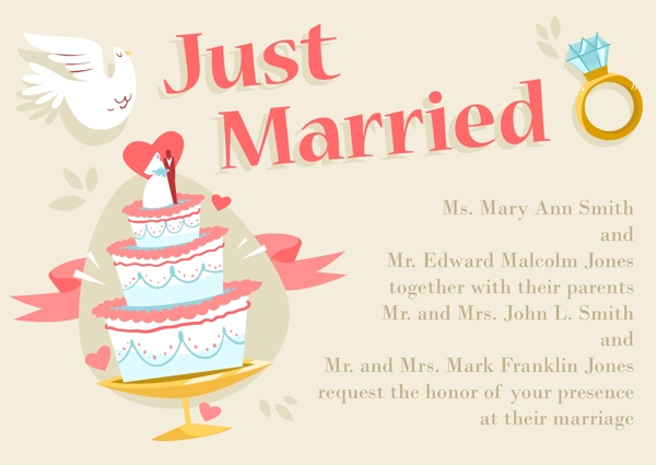 结婚蛋糕插画