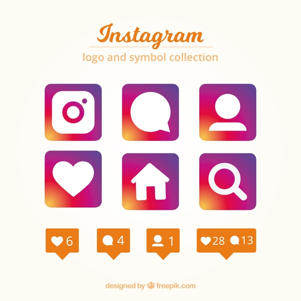 Instagram的标志和符号集